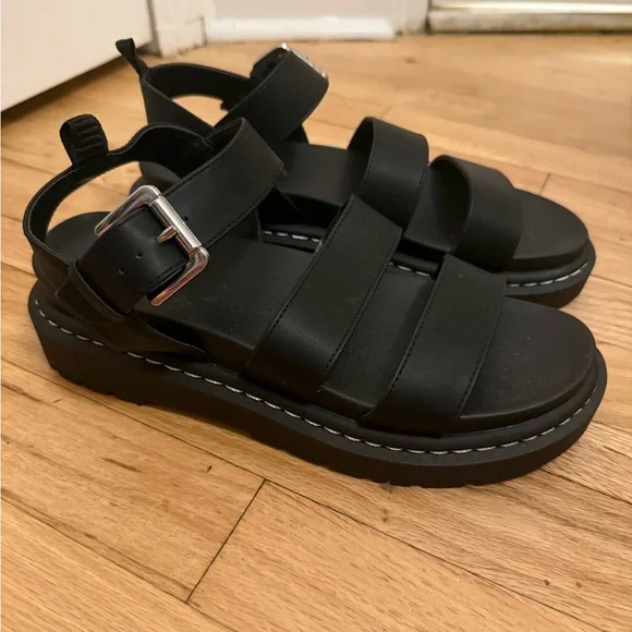 wild fable Black Triple-Strap Platform Sandals - Picture 2 of 4